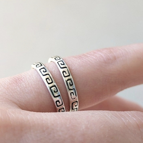 Vintage Carolyn Pollock sterling silver 925 southwest stacking ring set size 6 - Picture 2 of 6